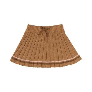 Pepa London Girls  Pleated Alpaca-Blend Skirt, Brown